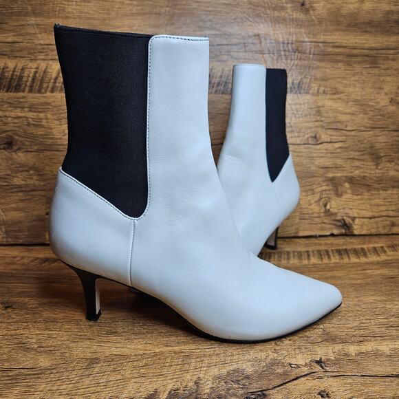 Joie Rali Ivory Leather pointed toe slip on booties sz 38 US 8 - Picture 2 of 12